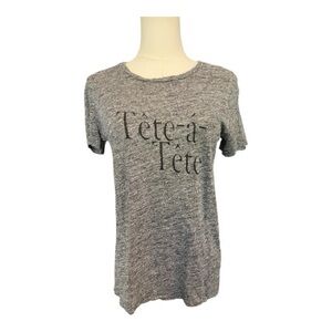 🖤🤍 EUC MADEWELL Heather Gray “Tête-à-Tête” Linen Tee | Sz S